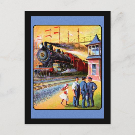 Locomotief Steam Train Briefkaart (Voorkant)