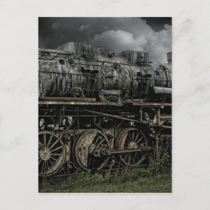 locomotief stoommachine trein rail spoorweg briefkaart