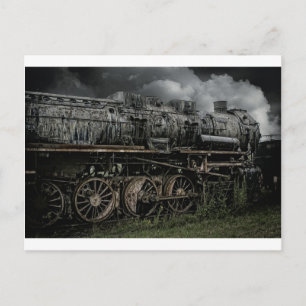 locomotief stoommachine trein rail spoorweg briefkaart