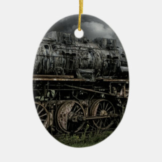 locomotief stoommachine trein rail spoorweg keramisch ornament