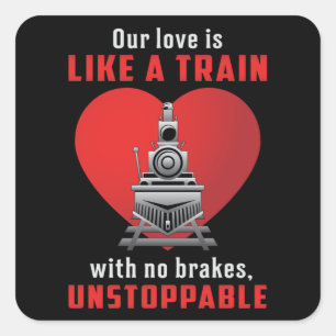 Locomotief Treinmachinist Treinen Railroad Grappig Vierkante Sticker