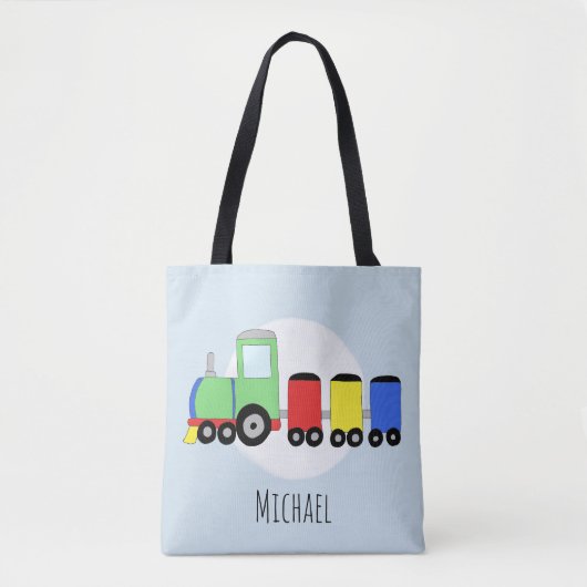 Locomotief van Cute Boy met naam Tote Bag (Voorkant)