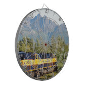 locomotief van de spoorweg Alaska en bergen Dartbord (Voorkant Links)