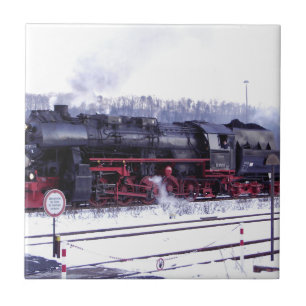 locomotief voor de stoomtrein tegeltje