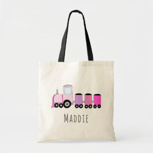 Locomotieftrein en naam van Cute Baby Girl Tote Bag