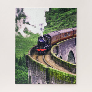 Locomotieftrein op brug legpuzzel