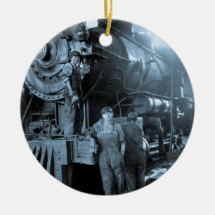 Locomotieven, dames, rosieën, Eerste Wereldoorlog Keramisch Ornament