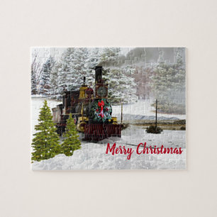 Locomotive à vapeur Puzzle de Noël