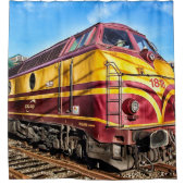 Locomotive Moteur à vapeur Train Douche Rideau (Devant)