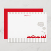 Locomotive Train Merci Note Cartes de papeterie (Devant / Derrière)