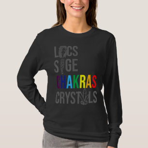 Locs Sage Chakras Crystals Black History Maand Afr T-shirt