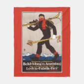 Loden Ski Clothes Skiing Advertisement Poster Fleece Deken (Voorkant)