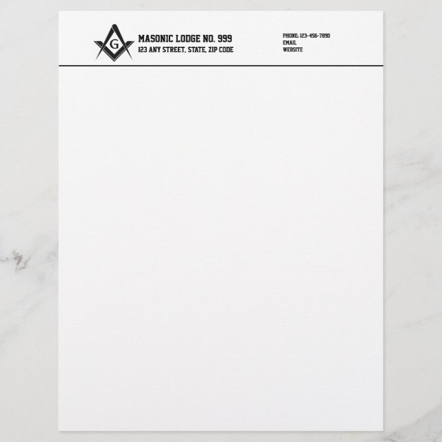 Lodge Letterhead - Bold Briefhoofd (Voorkant)