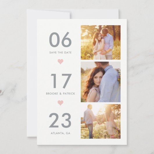 Loefdatum EDITABLE KLEUR slaat de datumkaart op Bedankkaart (Voorkant)