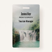 Loefwaterval in een bergbos badge (Achterkant)