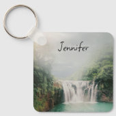 Loefwaterval in een bergbos sleutelhanger (Voorkant)
