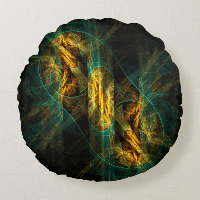 L'oeil de la Jungle Abstrait Art Round Coussin (Devant)