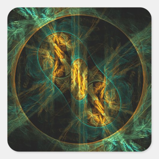 L'oeil de la Jungle Sticker Carré d'art Abstrait (Devant)