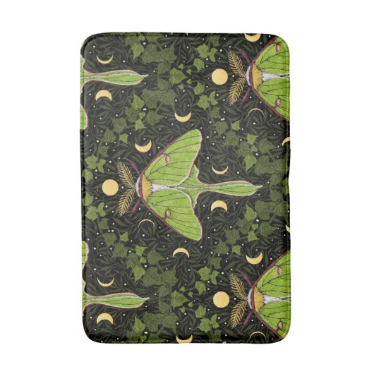 Loenmot, maanfasen en klimopdamast 2 badmat (Voorkant Verticaal)