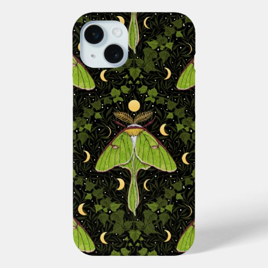 Loenmot, maanfasen en klimopdamast 2 Case-Mate iPhone case (Achterkant)