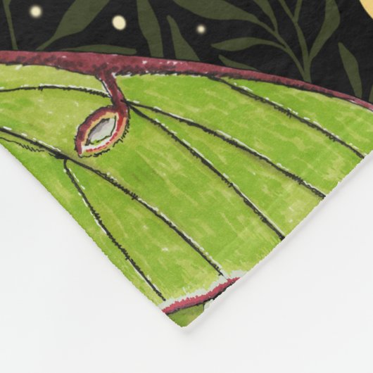 Loenmot, maanfasen en klimopdamast 2 fleece deken (Hoek)