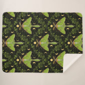 Loenmot, maanfasen en klimopdamast 2 sherpa deken (Voorkant (horizontaal))