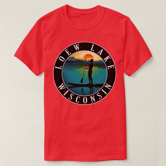 Loew Lake Wisconsin Paddleboarding T-shirt (Design voorkant)