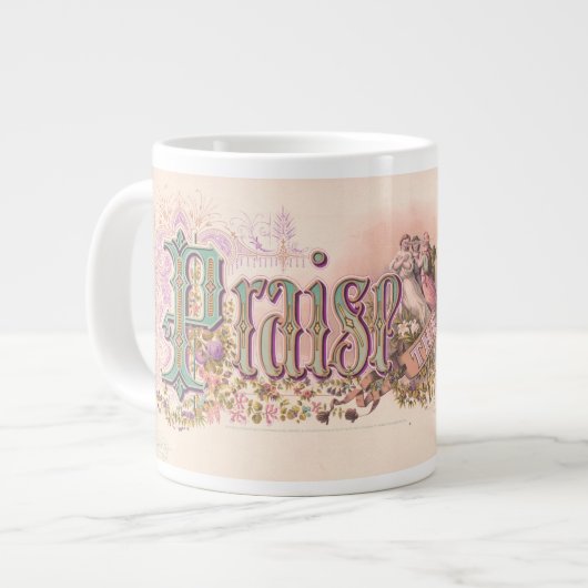 "Lof de Heer"  pastels Extra Grote Beker (Voorkant links)