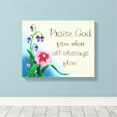 Lof God bloemendoek Canvas Afdruk (Insitu (Houten vloer))