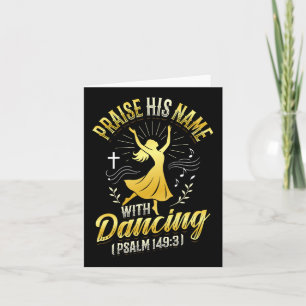 Lof zijn naam met dansende Psalm 1493 Religieus Kaart