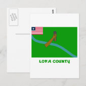 Lofa County vlag met naam Briefkaart (Voorkant / Achterkant)