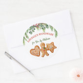 Loffing handgemaakte gingerbrood-gunstlabels ronde sticker (Envelop)