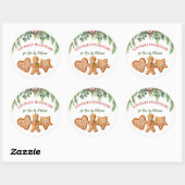 Loffing handgemaakte gingerbrood-gunstlabels ronde sticker (Vel)