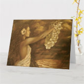 "L'offre" par l'artiste L. Higgins. Carte enorme (Fleur jaune)