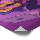 Lofi Anime Art Speling Guitar Poster (Hoek)