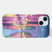 Lofi City Night Lights | kleurrijke Waterverf Case-Mate iPhone Case (Achterkant (horizontaal))