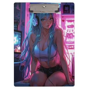 Lofi Gamer Meisje Chille Anime Esthetiek Klembord