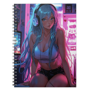 Lofi Gamer Meisje Chille Anime Esthetiek Notitieboek