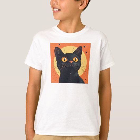Lofi Style Black Cat T-shirt (Voorkant)
