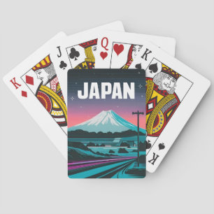 LoFi Vaporwave Retro 80s Japan Mount Fuji Pokerkaarten