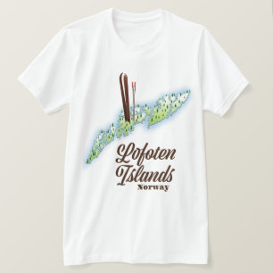 Lofoten eilanden, Noorwegen ski poster. T-shirt
