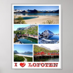 Lofoten - I Love - Noorwegen - Poster
