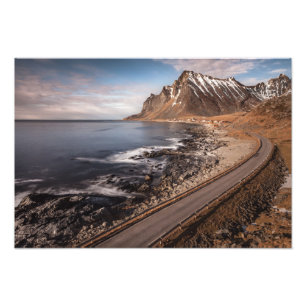 Lofoten kustweg foto afdruk