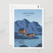 Lofoten Noorwegen Beroemde Reisplaats Illustratie Briefkaart (Voorkant / Achterkant)