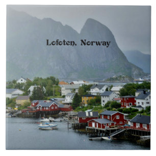 Lofoten, Noorwegen landschappelijke landschapsfoto Tegeltje