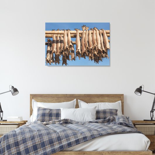Lofoten Stockvis Canvas Afdruk (Insitu (Slaapkamer))
