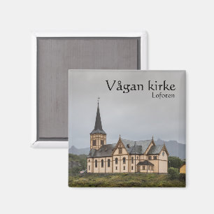 Lofoten Vagan Kerk Souvenir Magneet