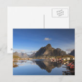 Lofoten - Village de Reine carte postale pas de te (Devant / Derrière)