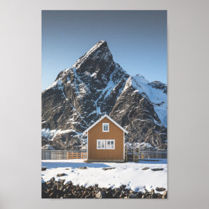 Lofoten Yellow Cabin Poster