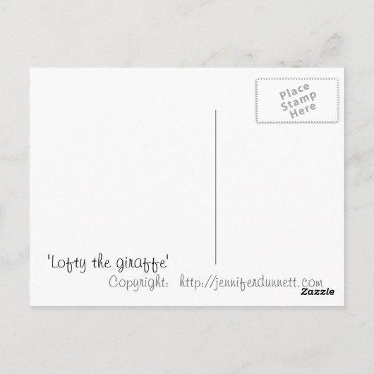 Lofty het Briefkaart van de Giraffe (Achterkant)